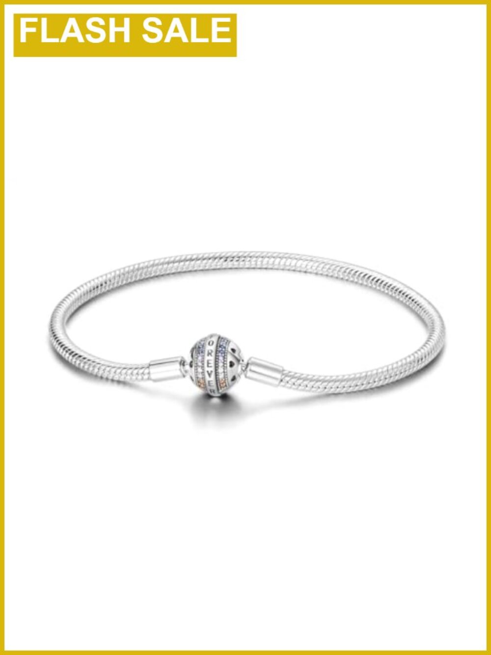 925 Sterling Silver Snake Chain Charm Bracelet Butterfly Sunflower Heart CZ